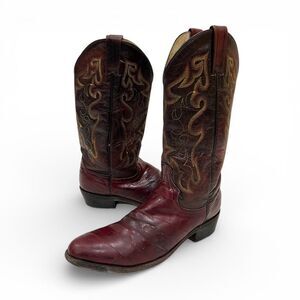 Dan Post Vintage Black Cherry Burgundy Eel Skin Cowboy Boots DP2365 R Mens 10D